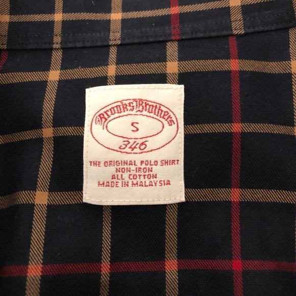 Brooks Brothers Dark Blue Plaid Long Sleeve Button Down Men's Shirt Sz… - Picture 4 of 4